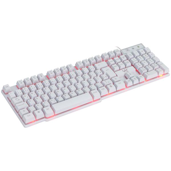 Imagem de Teclado Gamer VX Gaming HYDRA Branco ABNT2 Multimídia com LED Vermelho USB 1.8M - GTH110BV