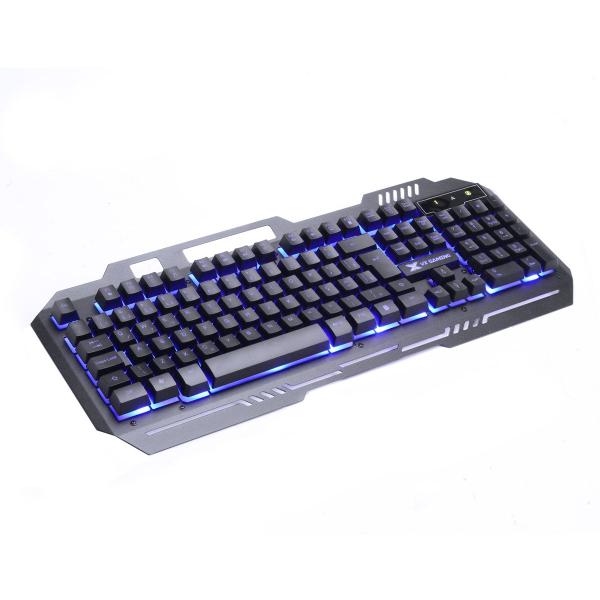 Imagem de Teclado Gamer Vxshield ABNT2 Multimidia LED AZUL 1.8 M USB Topo em Metal Sensacao MECANICA-GT600