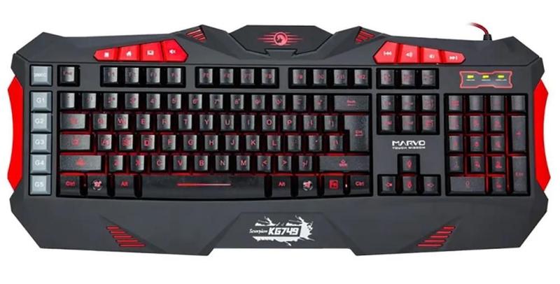 Imagem de Teclado Gaming Marvo Scorpion KG749 USB Preto (Ingles - com Fio)