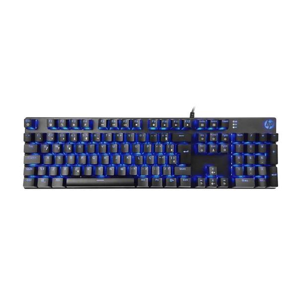 Imagem de Teclado HP GK400F Gamer Mecânico Com LED Azul, RGB, Preto