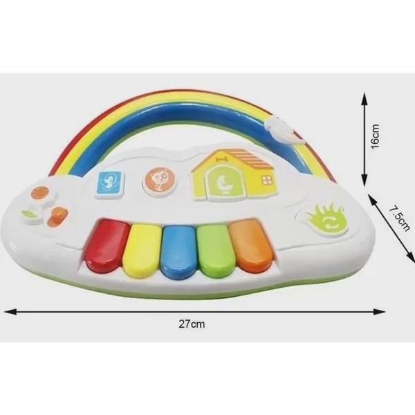 Imagem de Teclado Infantil Piano Som Educativo Luz Arco Íris  e muito legal.