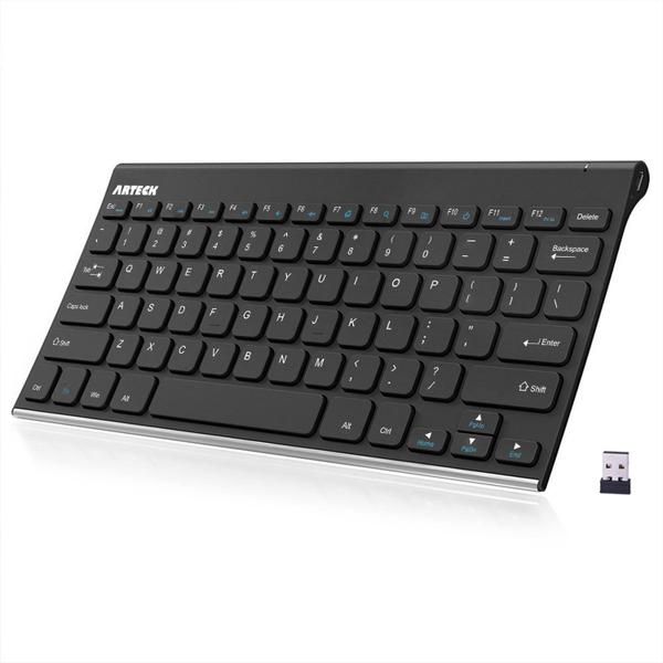 Teclado Inox Slim Sem Fio c/ Bateria Recarregável p/ PC, Smart TV e Windows 10/8/7/Vista/XP - Arteck Imagem de Teclado Inox Slim Sem Fio c/ Bateria Recarregável p/ PC, Smart TV e Windows 10/8/7/Vista/XP