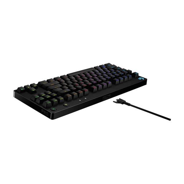 Imagem de Teclado logitech gamer g pro layout us rgb lightsync switch gx blue clicky