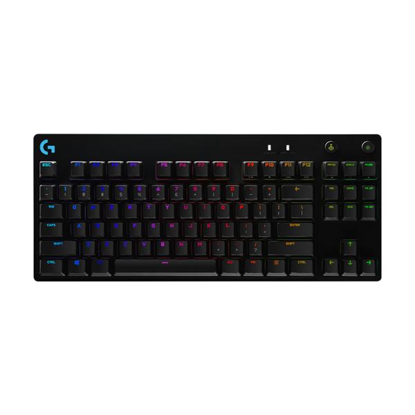 Imagem de Teclado logitech gamer g pro layout us rgb lightsync switch gx blue clicky