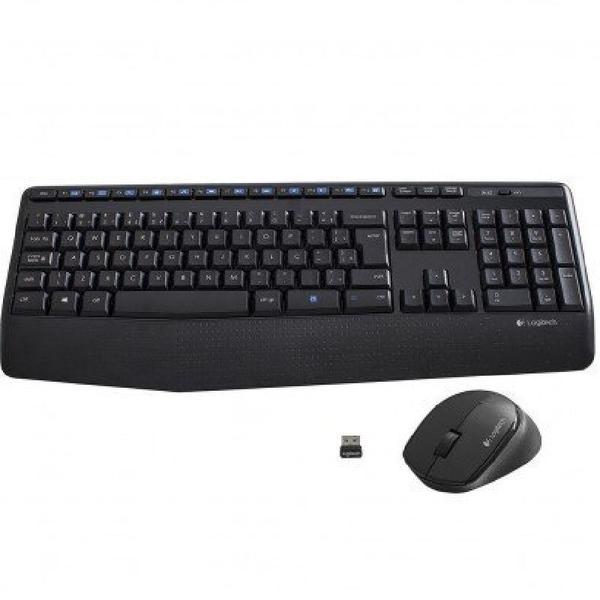 Imagem de Teclado Logitech S/Fio + Mouse S/Fio 1000Dpi Mk345 Preto