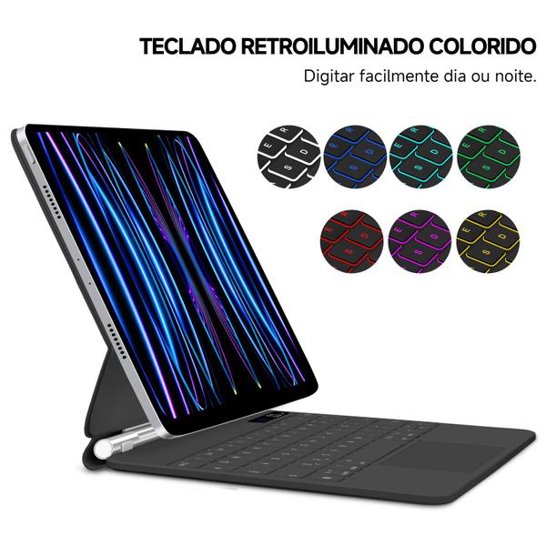 Imagem de Teclado Mágico para lpad Pro 12.9 (6ª/5ª/4ª/3ª geração) Caso Teclado Bluetooth Sem Fio