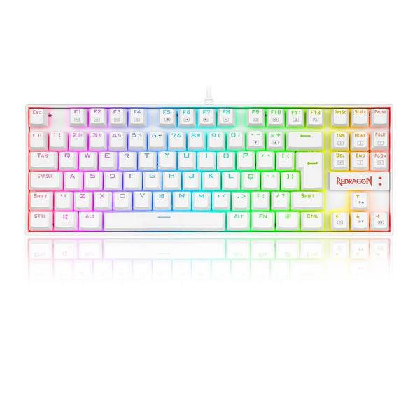 Imagem de Teclado Magnético Gamer Redragon Kumara Pro, Anti-Ghosting, RGB, Switch bLUE, ABNT2, Branco - K552W-RGB-PRO (PT-BLUE)