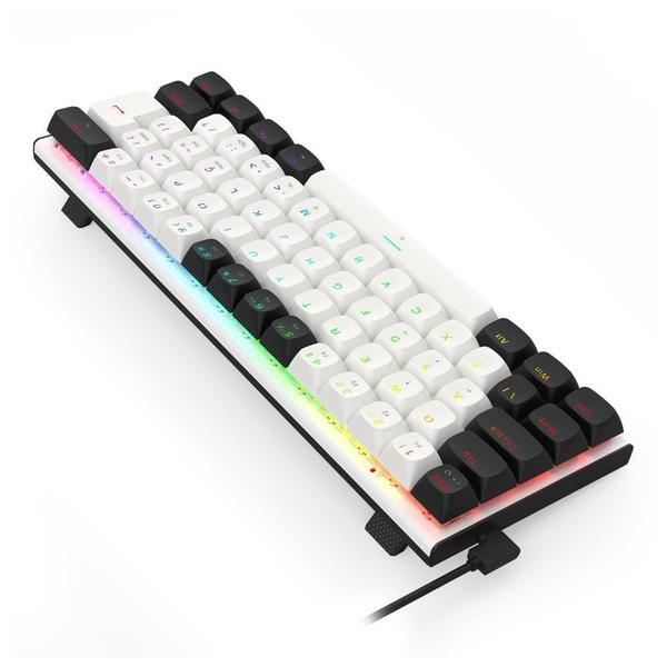 Imagem de Teclado Magnético Redragon Fidd Preto Branco Abnt2 Swit Pink