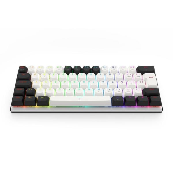 Imagem de Teclado Magnético Redragon Fidd Preto Branco Abnt2 Swit Pink