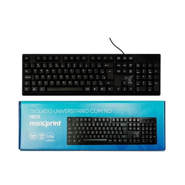 Imagem de Teclado Maxprint Office Universitário Com Fio Usb Abnt Preto