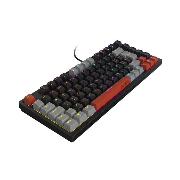 Imagem de Teclado Mecanico 75% Pcyes Kirin Black Vulcan - Switch Blue - Led Rainbow - PTKR75BL