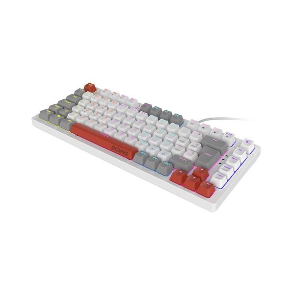 Imagem de Teclado Mecanico 75% Pcyes Kirin White Ghost - Switch Blue - Led Rainbow - PTKRWG75BL