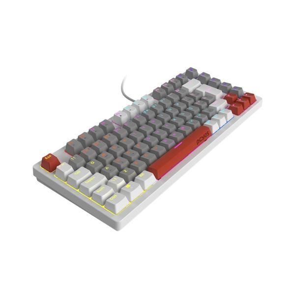 Imagem de Teclado Mecanico 75% Pcyes Kirin White Ghost - Switch Red - Led Rainbow - PTKRWG75RD