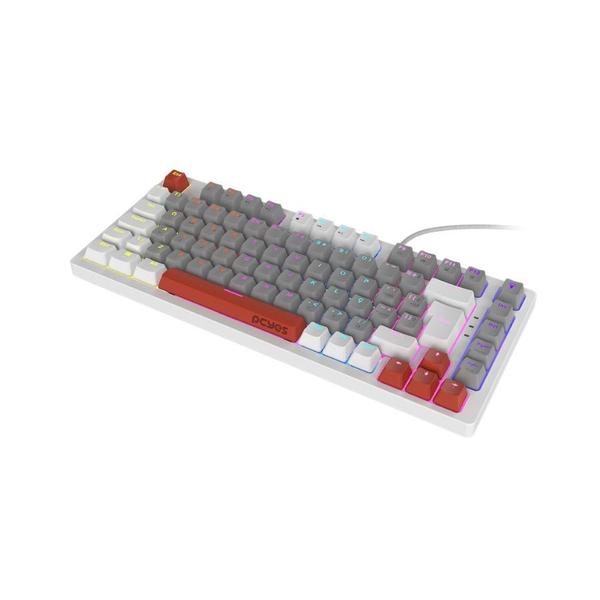 Imagem de Teclado Mecanico 75% Pcyes Kirin White Ghost - Switch Red - Led Rainbow - PTKRWG75RD