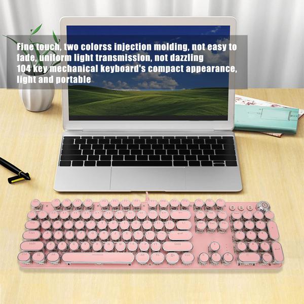 Imagem de Teclado mecânico Acogedor Pink Punk com teclas redondas