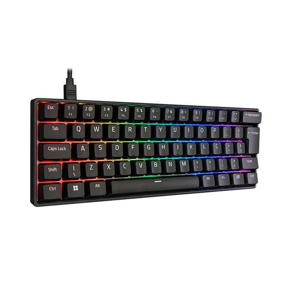 Imagem de Teclado Mecânico Akko 3061s Preto ABNT2 Switch Sakura Pink Magnético RGB