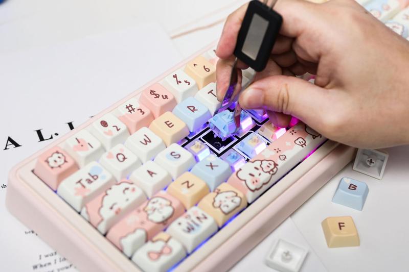 Imagem de Teclado mecânico EPOMAKER CIDOO Nebula 65% Rosa