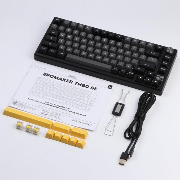 Imagem de Teclado mecânico EPOMAKER TH80 SE Gasket 75% RGB BT5.0