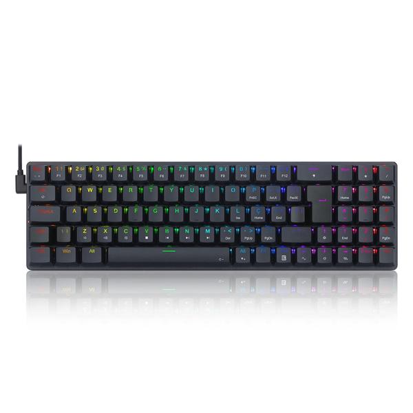 Imagem de Teclado Mecanico Gamer Ashe Rgb Preto Switch Marrom Abnt2