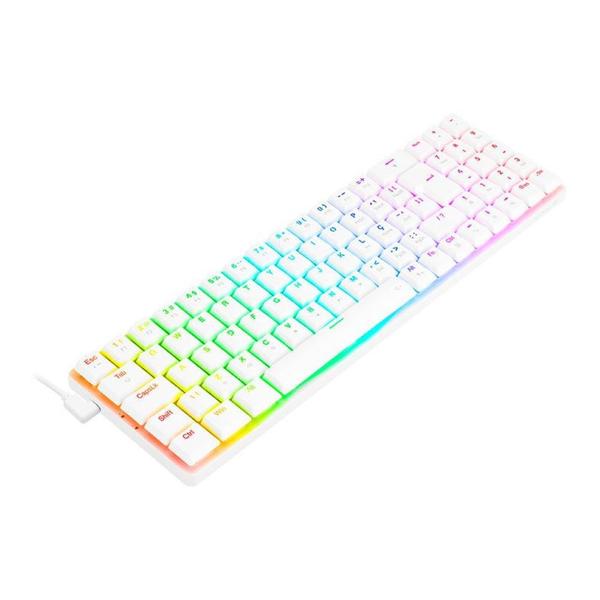 Imagem de Teclado mecanico gamer ashe rgb switch brown redragon k626-kb-w branco