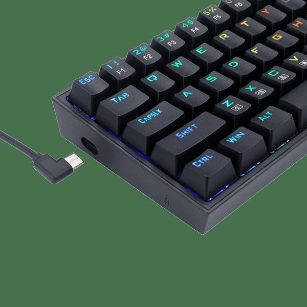 Imagem de Teclado mecanico gamer castor rgb switch blue redragon k631-rgb preto