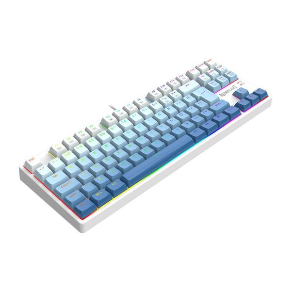 Imagem de Teclado Mecanico Gamer Daksa Branco e Azul RGB Redragon