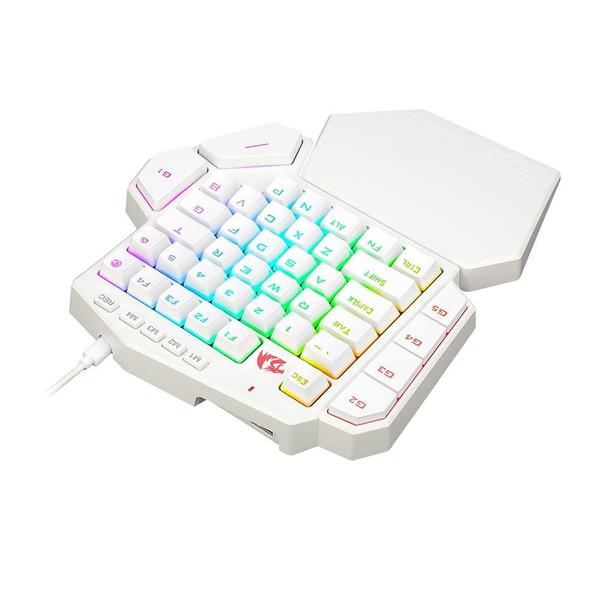 Imagem de Teclado Mecanico Gamer Ditix, RGB, Switch Blue, 7 teclas programáveis, Apoio para palma destacável, Branco - K601W-RGB