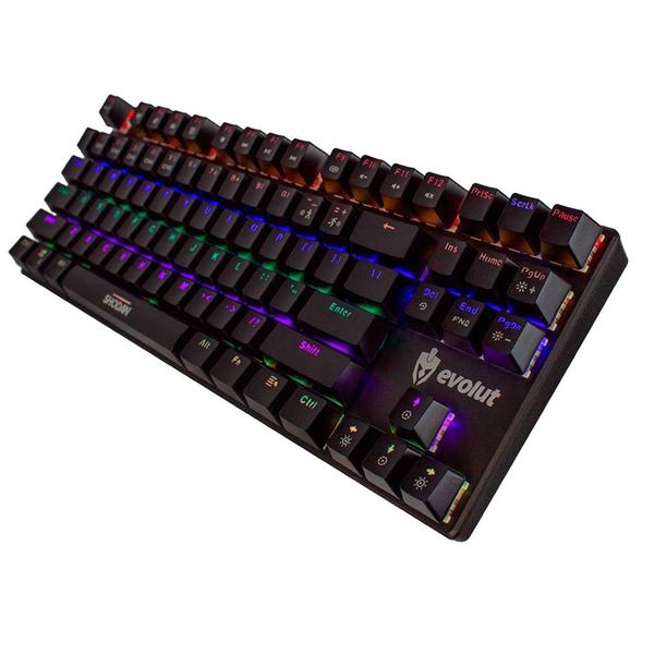 Imagem de Teclado Mecânico Gamer Evolut Shodan RGB Switch Outemu Red Double Shot TKL ANSI - EG-203RG