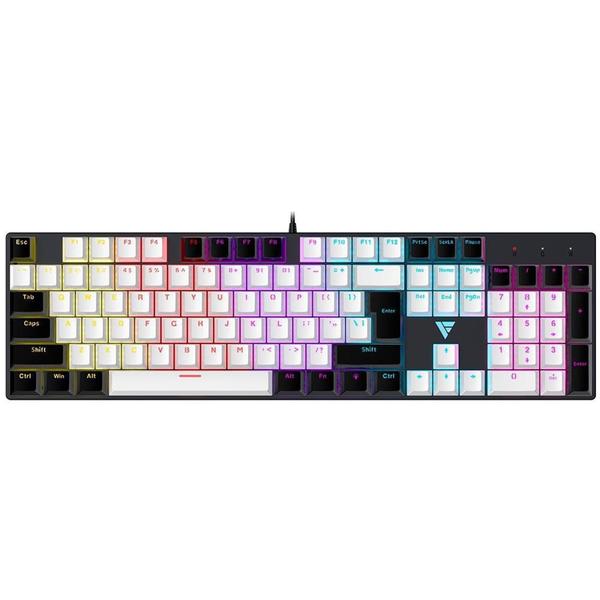 Imagem de Teclado Mecânico Gamer Force One Avro, Rainbow, Switch Blue, Anti-Ghost, Teclas Milky Branco e Preto