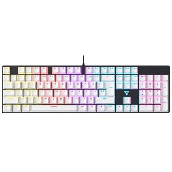Teclado Mecânico Gamer Force One Avro, Rainbow, Switch Blue, Anti