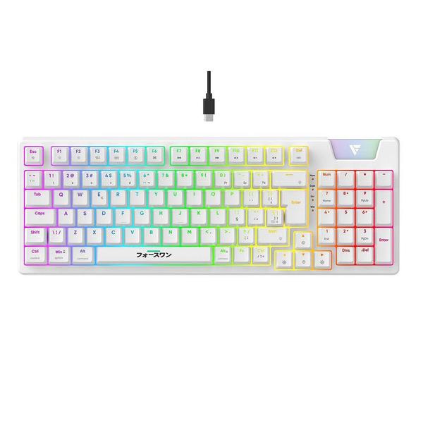 Imagem de Teclado Mecânico Gamer Force One Yari, RGB, Switch Gateron Yellow