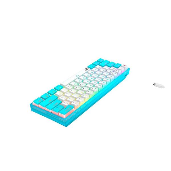 Imagem de Teclado Mecânico Gamer Havit KB877L, RGB, USB, Branco e Azul