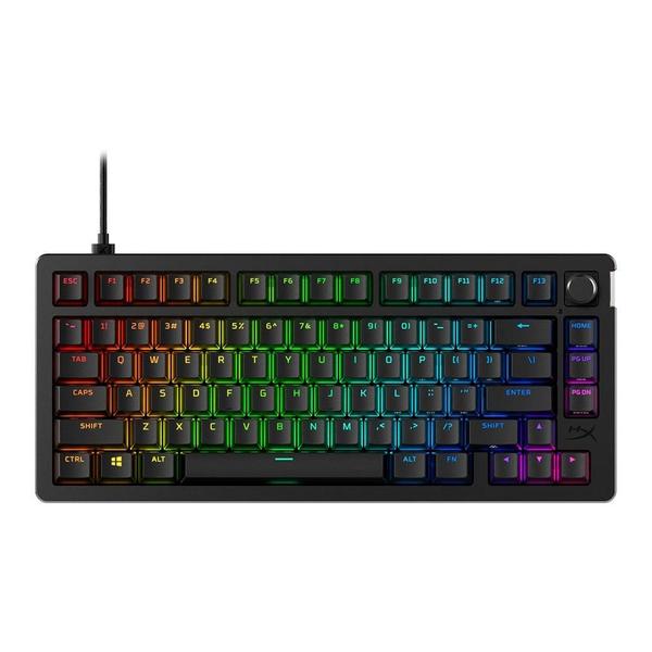 Imagem de Teclado Mecânico Gamer HyperX Alloy Rise GKBD 75, RGB, Switch linear, Layout 75%, anti-ghosting, Preto - 7G7A4AA