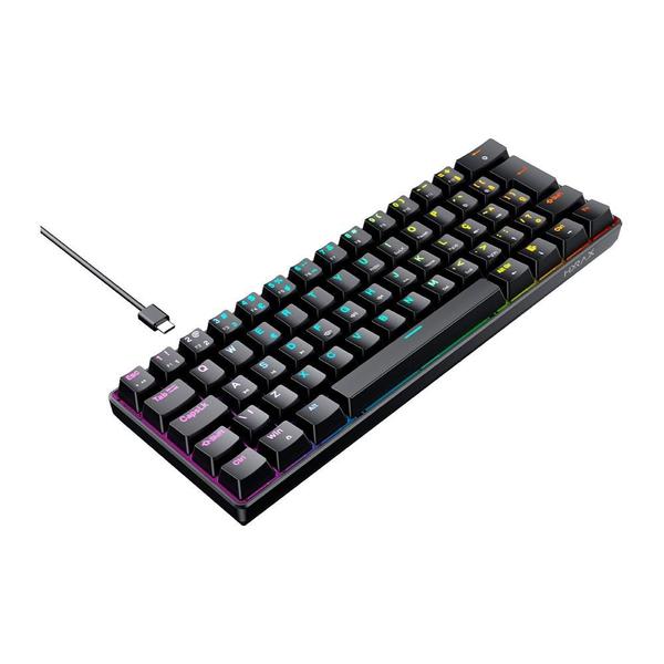 Imagem de Teclado Mecânico Gamer Hyrax Thunder HCK61, RGB, Switch Red, 100% anti-ghosting, ABNT2 - HCK61B-RED-RGB