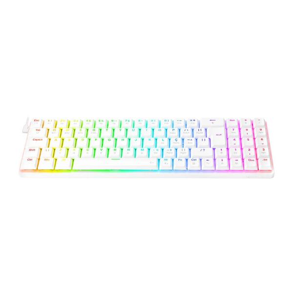 Imagem de Teclado Mecânico Gamer K626 Branco Switch Marrom Redragon