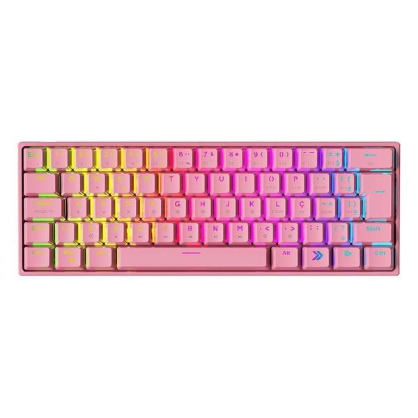 Imagem de Teclado Mecânico Gamer KBM! GAMING TG600, Rosa, 60% e ABNT2, RGB, Switch Gateron Red - KGTG600RSVR