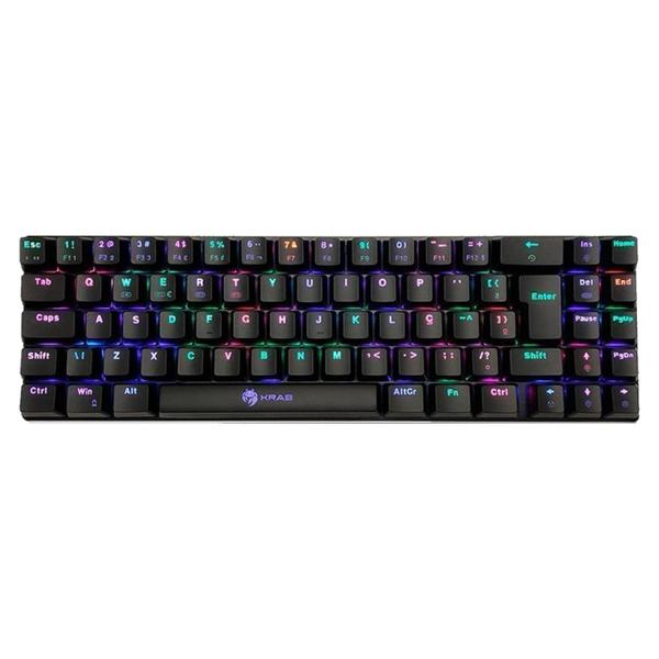 Imagem de Teclado Mecanico Gamer Krab KBMGK50 / USB / RGB Portatil - Preto e Vermelho