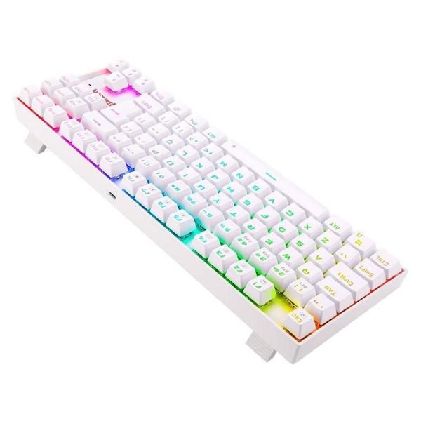 Imagem de Teclado mecanico gamer kumara pro rgb wireless switch blue redragon k552rgb-brs-w branco