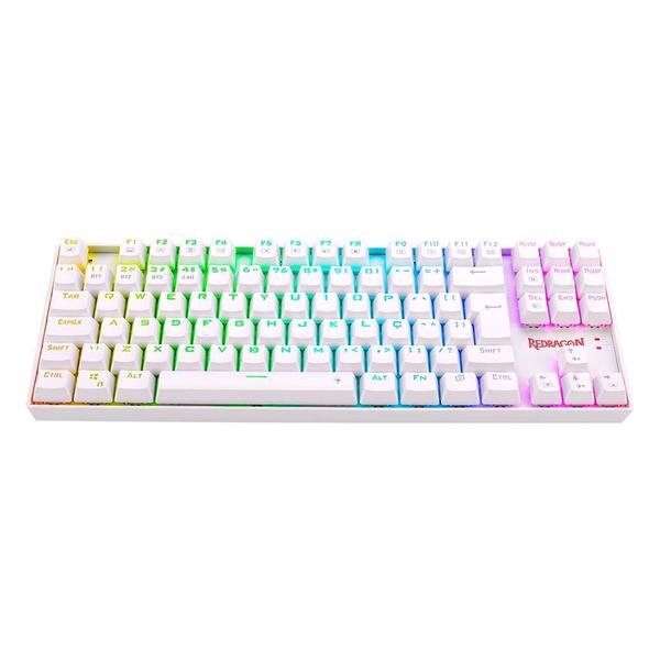 Imagem de Teclado mecanico gamer kumara pro rgb wireless switch brown redragon k552rgb-brs-w branco