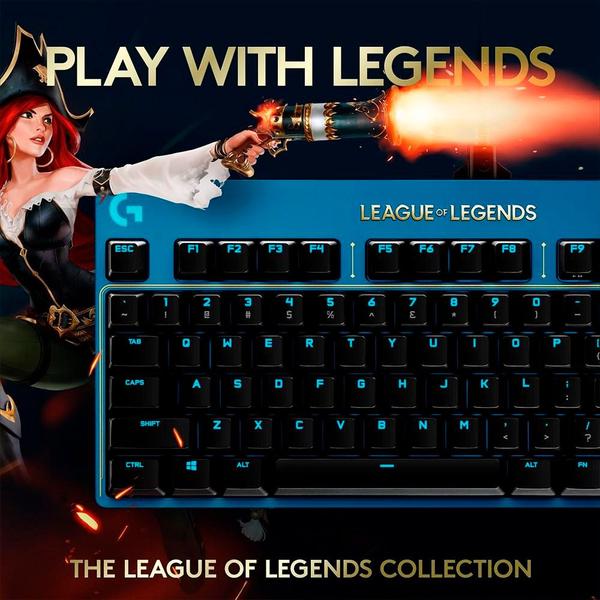 Imagem de Teclado Mecanico Gamer Logitech PRO X Switch Brown League of Legends