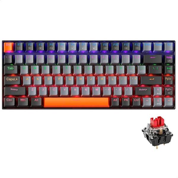 Teclado Mecânico Gamer Machenike K500A-B84, RGB, Switch HUANO