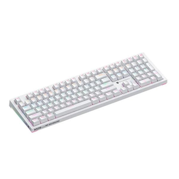 Imagem de Teclado Mecânico Gamer Machenike K520-B108, RGB, Swtich Red, branco - MAC-K520-B108WR-WW