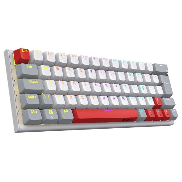 Imagem de Teclado Mecânico Gamer Pcyes Kuromori 60% White Ghost - Switch Blue - Led Rainbow - Ptkmwg60Bl