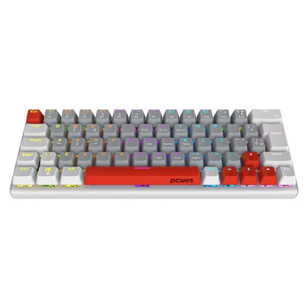 Imagem de Teclado Mecanico Gamer Pcyes Kuromori 60% White Ghost - Switch Red - Led Rainbow - Ptkmwg60Rd