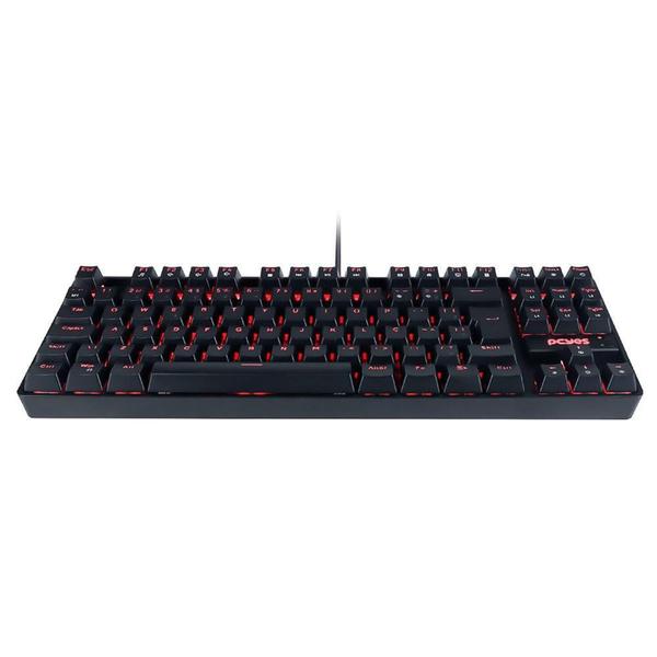 Imagem de Teclado Mecânico Gamer PCyes Neron, LED Vermelho, Switch Blue, Anti-Ghosting, ABNT2, Preto - PNOHBLV