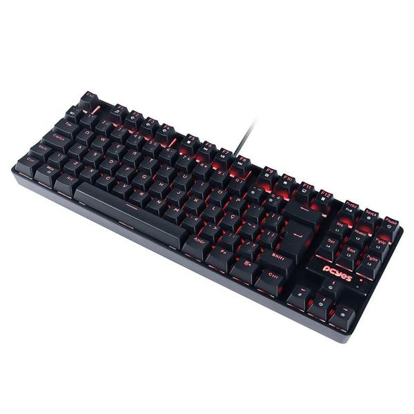 Imagem de Teclado Mecânico Gamer PCyes Neron, LED Vermelho, Switch Red, Anti-Ghosting, ABNT2, Preto - PNOHRDV