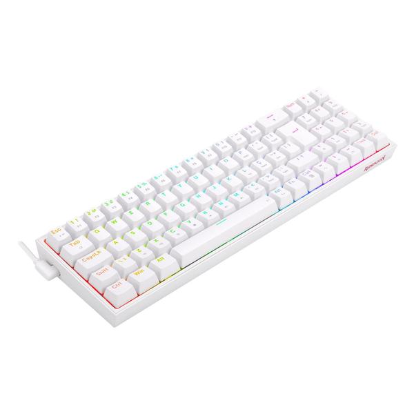 Imagem de Teclado Mecanico Gamer Pollux Rgb Lunar White Switch Red