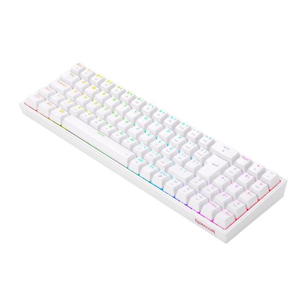 Imagem de Teclado mecanico gamer pollux rgb switch blue redragon k628-rgb-w branco