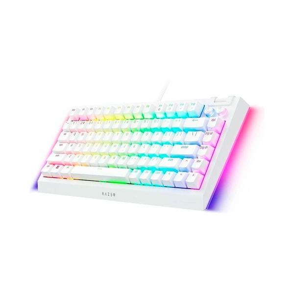 Imagem de Teclado Mecânico Gamer Razer BlackWidow V4, Chroma RGB, Switch Orange, 75%, Anti-ghosting, US, Branco