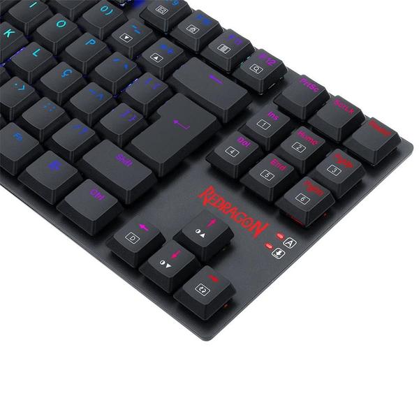 Imagem de Teclado Mecânico Gamer Redragon APS, RGB, Switch Redragon Brown, ABNT2 - Low Profile - K607 RGB (PT-BROWN)